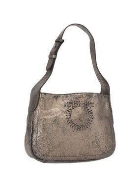 Salvatore Ferragamo Gancini Shoulder Bag Leather Silver